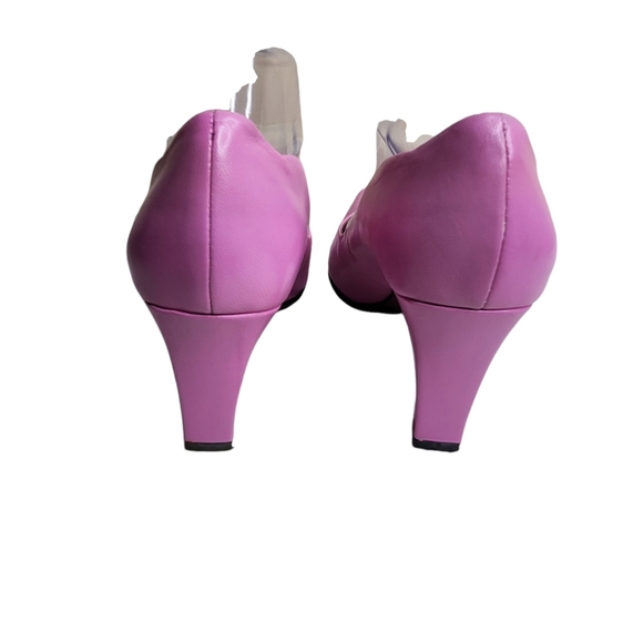 Vintage Bellini Rosa women's bubble gum pink leather pointed toe retro pump 9.5M - Picture 6 of 9